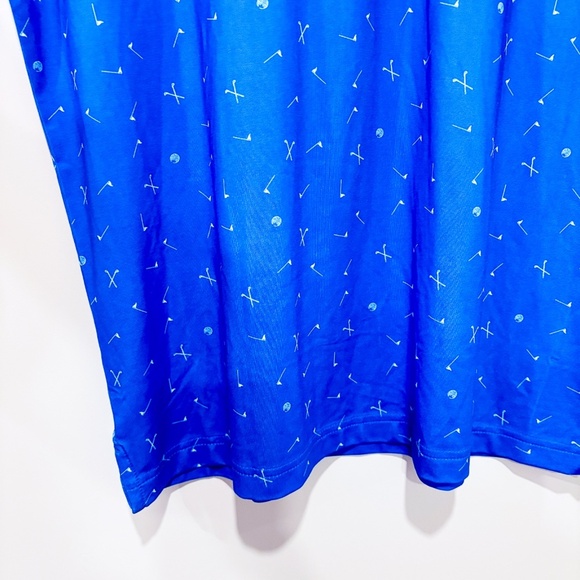 CALLAWAY Blue Printed Golf Polo Shirt | Breathable active stripes | Medium * - Picture 4 of 6